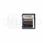 Коричневые ресницы Bombini Truffle изгиб D - 0,07 mini-MIX (8-13)