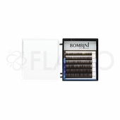 Коричневые ресницы Bombini Truffle изгиб D mini-MIX (8-13)